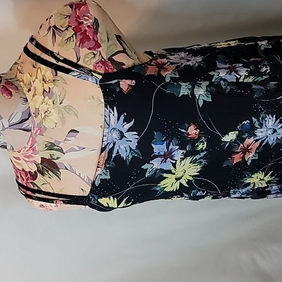 O'neill Floral Double Strap Flowy Low Back 100% Viscose Dress - Picture 2 of 8